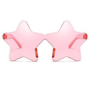 Oversized Star Shaped Sunglasses Candy Color Eyewear Jelly Red - NEW